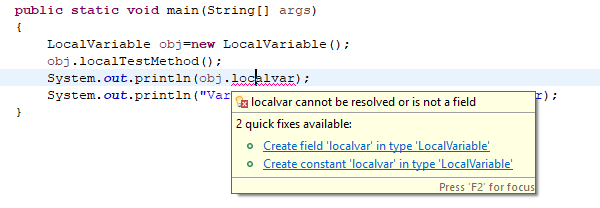 Local Variable Errror