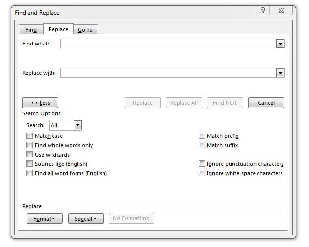 Find-Replace-Dialog-Test-Cases