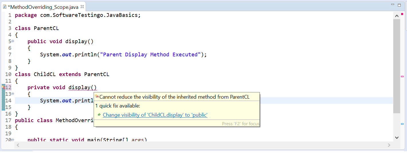 Method Scope Error