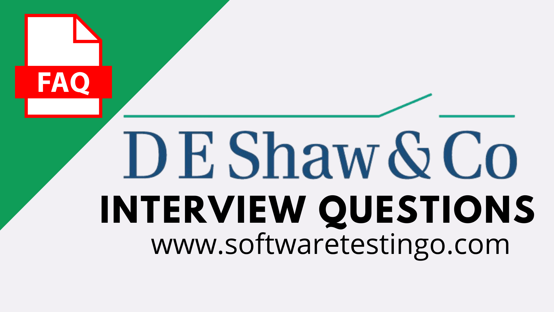 De Shaw Software Automation Testing Interview Questions 2023