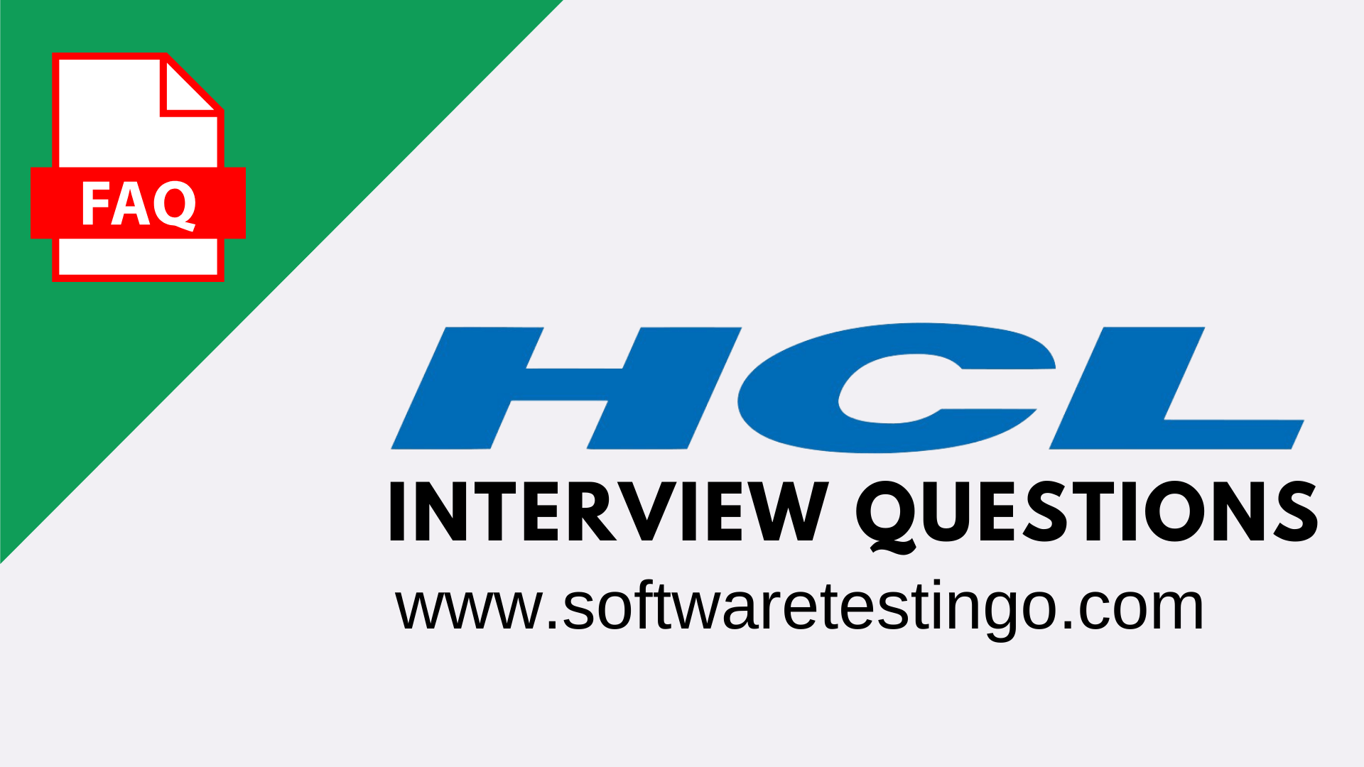 HCL Technologies Manual Testing Interview Questions