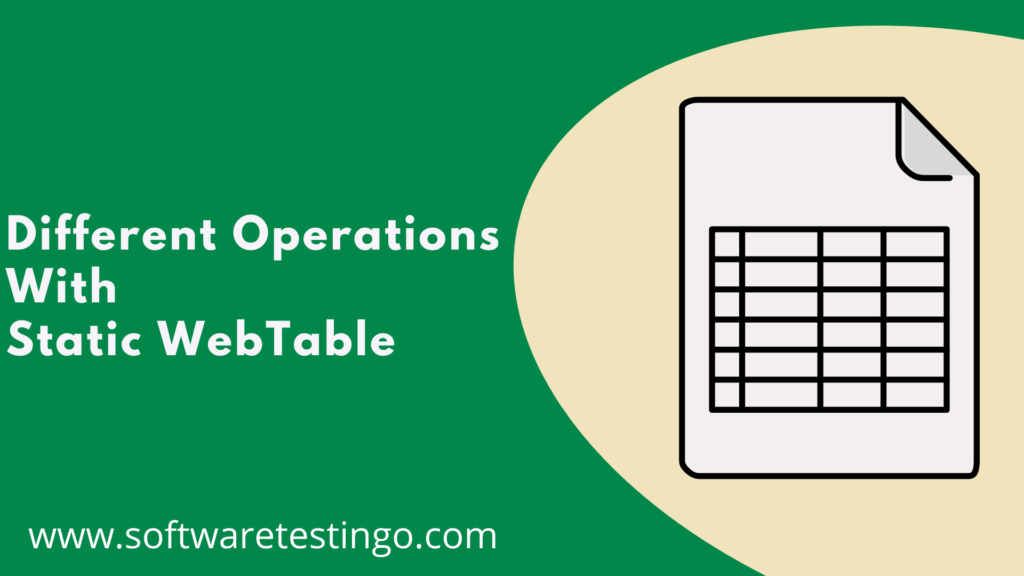 Handle Static Web Table in Selenium