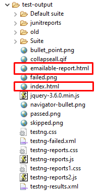 TestNG Report Generation in Selenium WebDriver 1 TestNG test-output Folder