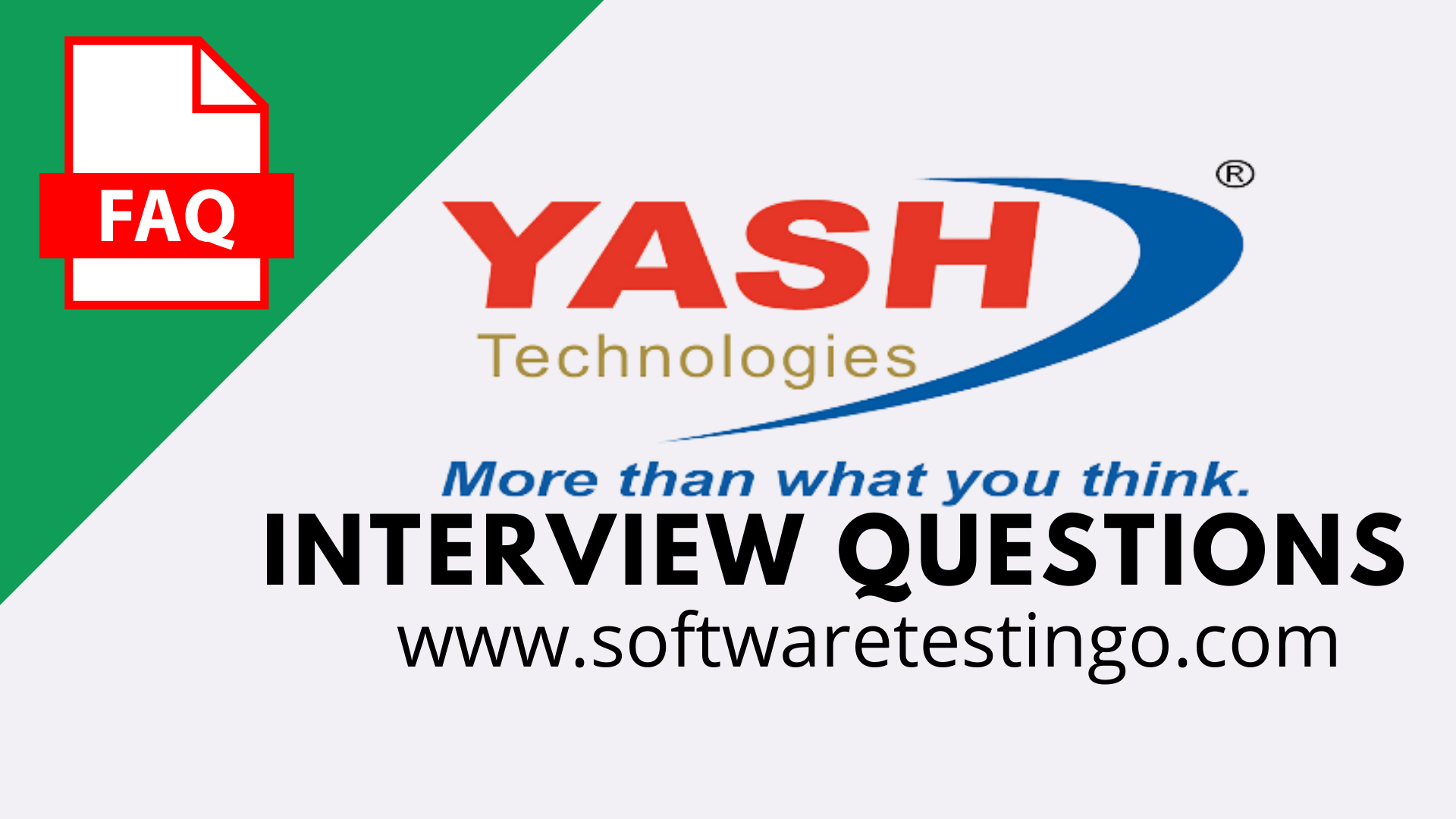 Yash Technologies Interview Questions