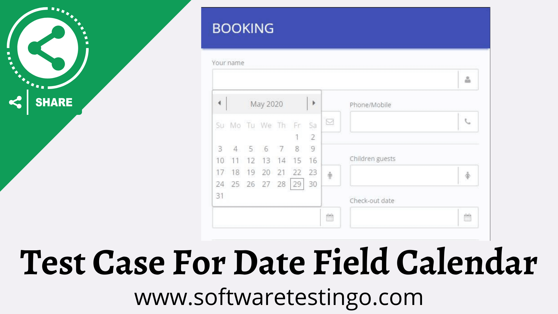 Test Case For Date Field Calendar