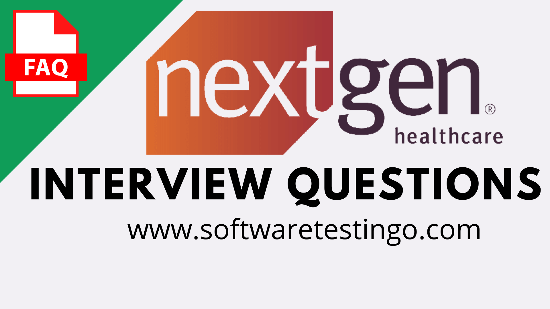 NextGen Healthcare Interview Questions