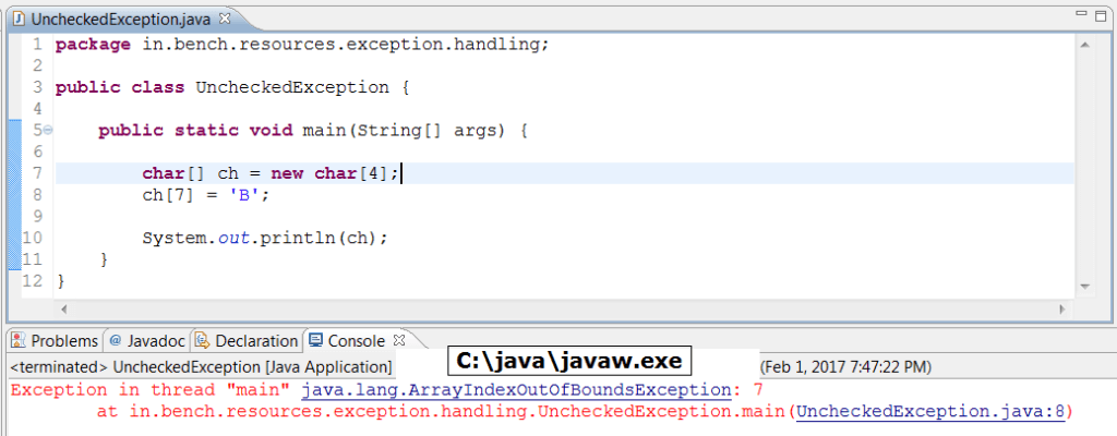 Checked Exception VS Unchecked Exception In Java 2