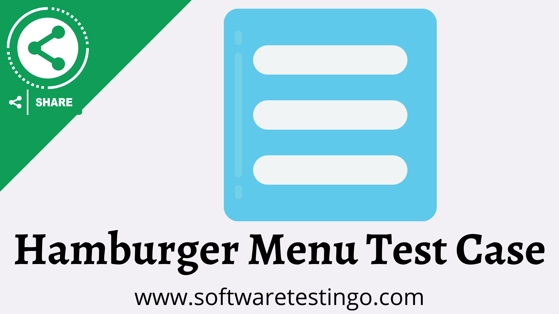 Test Cases for Hamburger Menu