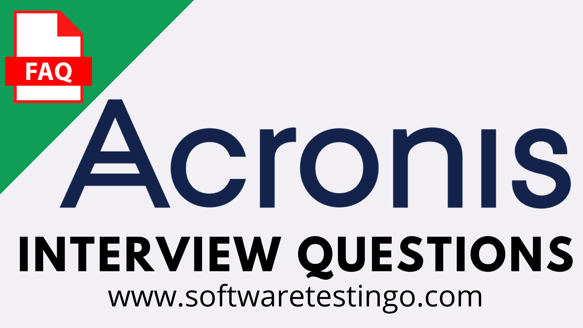 Acronis True Image Interview Questions