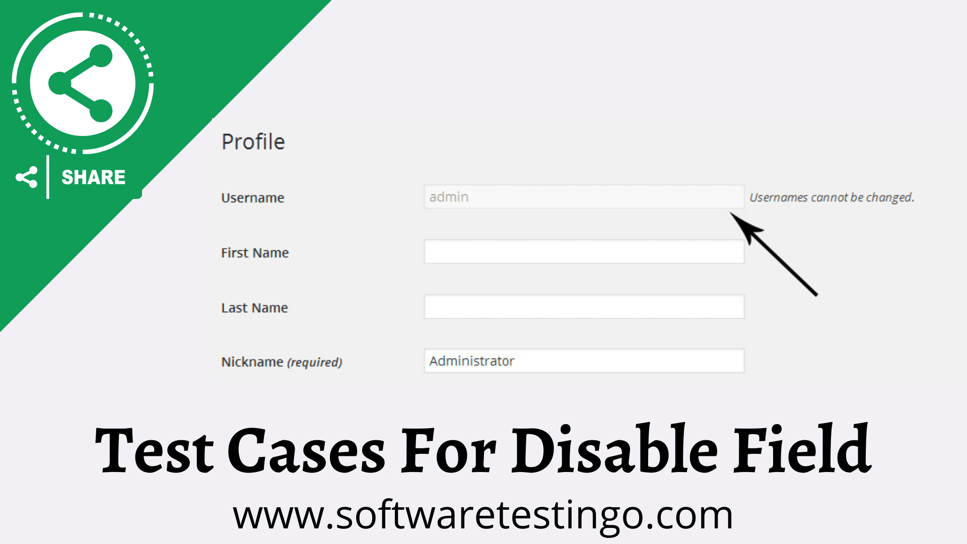 Test Cases For Disable Field
