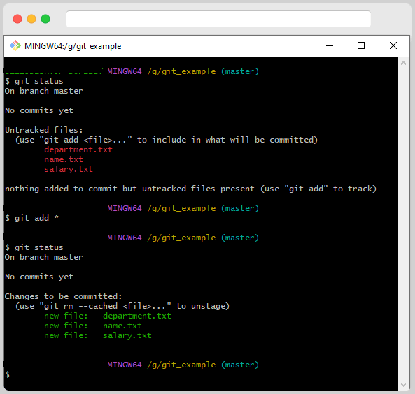 GIT Staging 8 After Running GIT Add Command For All Files