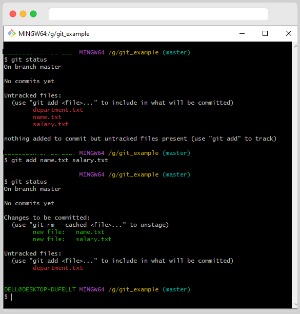 GIT Staging 7 After Running GIT Add Command For Multiple Files