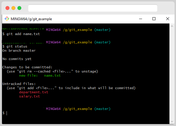 GIT Staging 6 After Running GIT Add Command