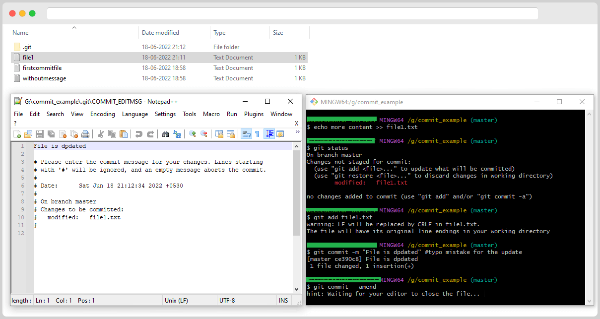 Git Commit Command List 22 Correct the Typo Error