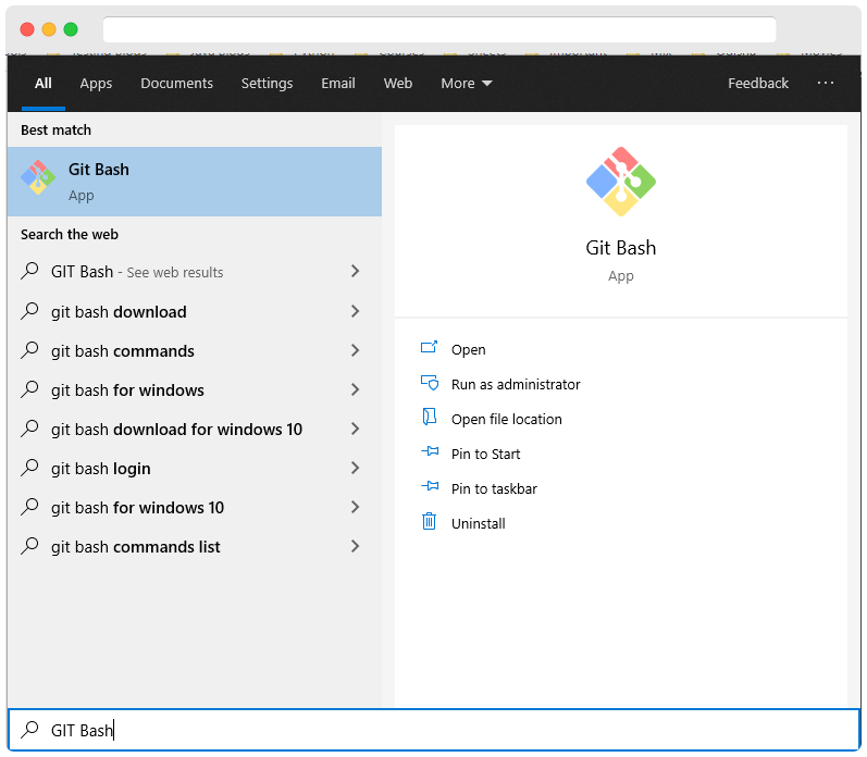 Find GIT Bash Your Your Windows Machine