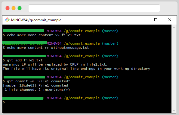 Git Commit Command List 23 First File Committed
