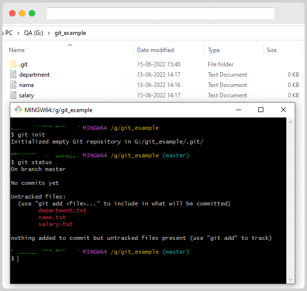 GIT Staging 4 Git Status With Git Init