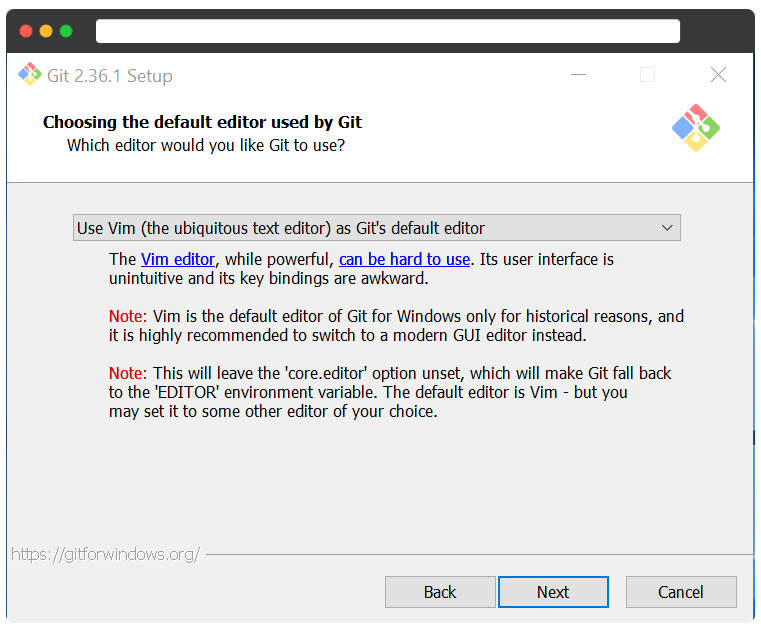 Install GIT on Windows 11 (Choose Default Editor)