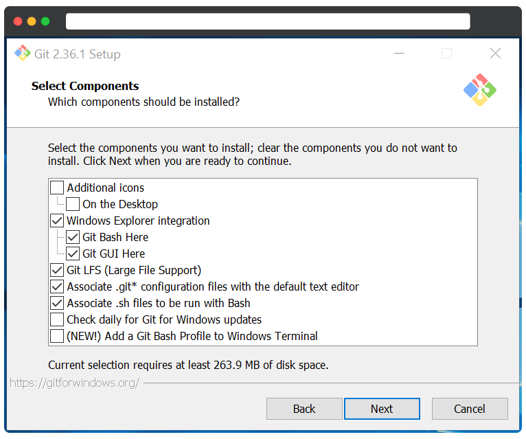 Install GIT on Windows 11 (Select Components)