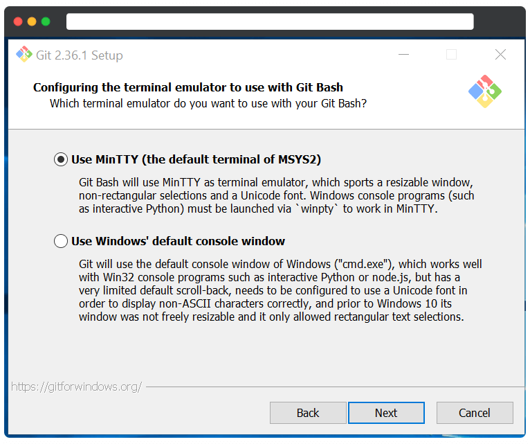 Install GIT on Windows 11(Choose Terminal)