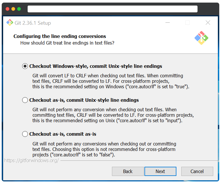 Install GIT on Windows 11(Configure Line Ending)