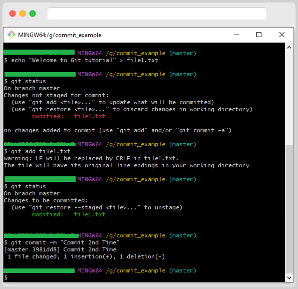 Git Commit Command List 18 Second Time Commit File