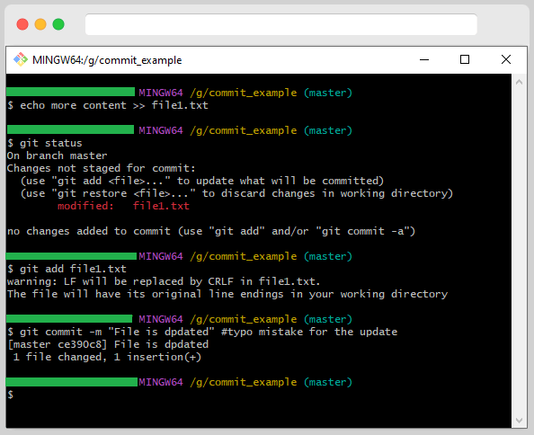 Git Commit Command List 21 Typo Error in Commit
