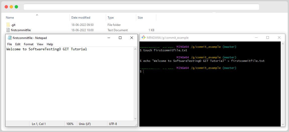 Git Commit Command List 6 Write Into the File Using the echo command