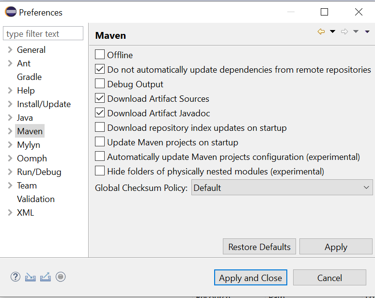 Eclipse Preference