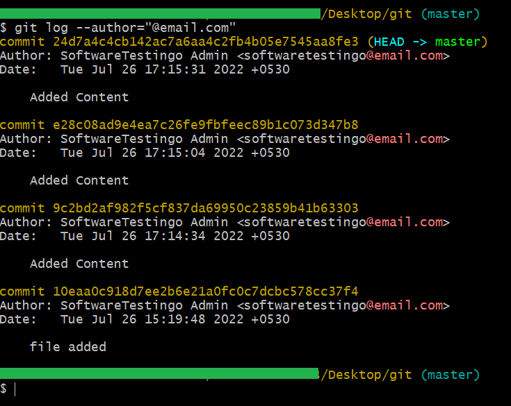 Git Log Filter By Email