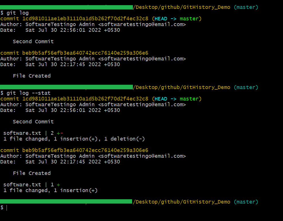 Git Log Stat