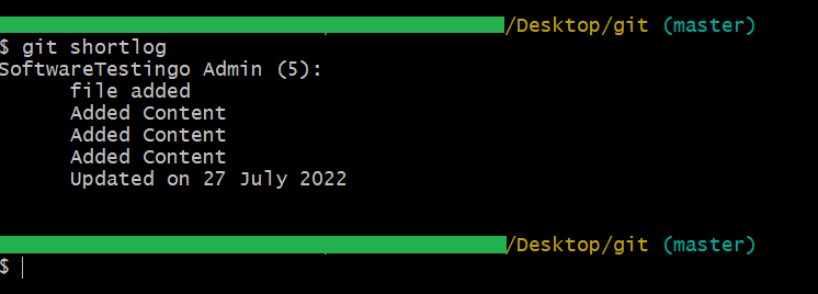 Git Log Command 17 Git Shortlog
