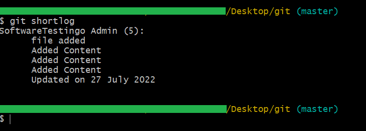 Git Shortlog