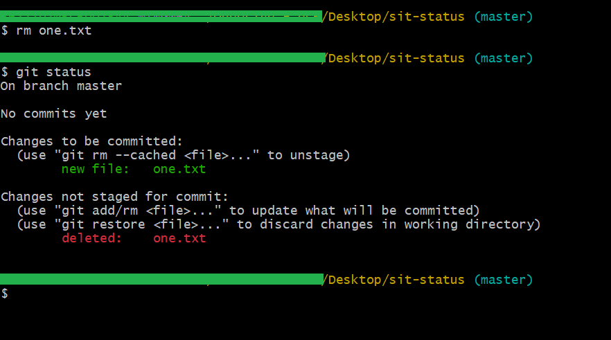 Git Status-File Deleted