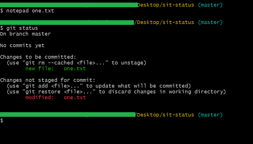 Git Status-Modified File