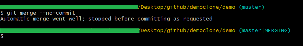 Git Merge No Commit
