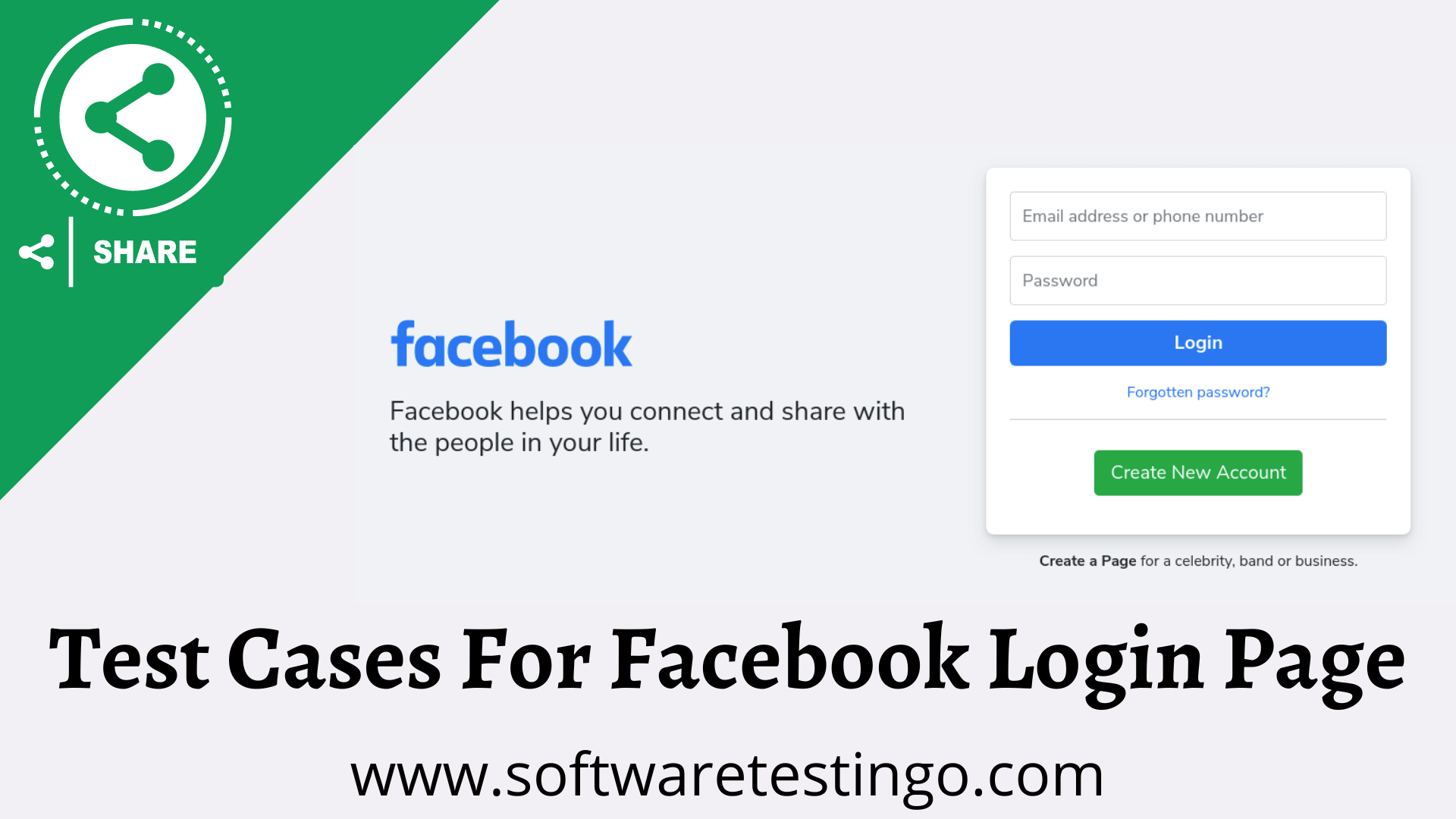 Facebook login page