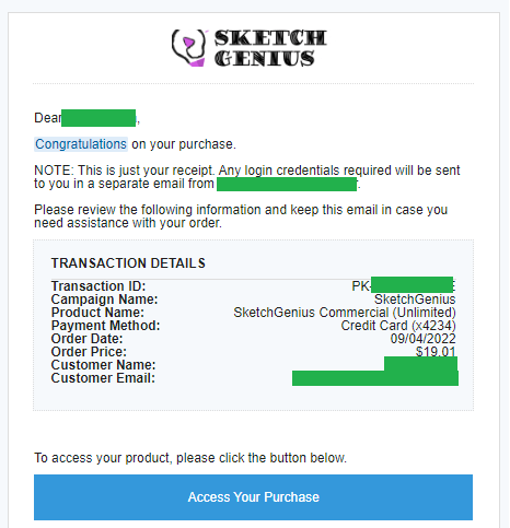 Order Confirmation Email Example templates
