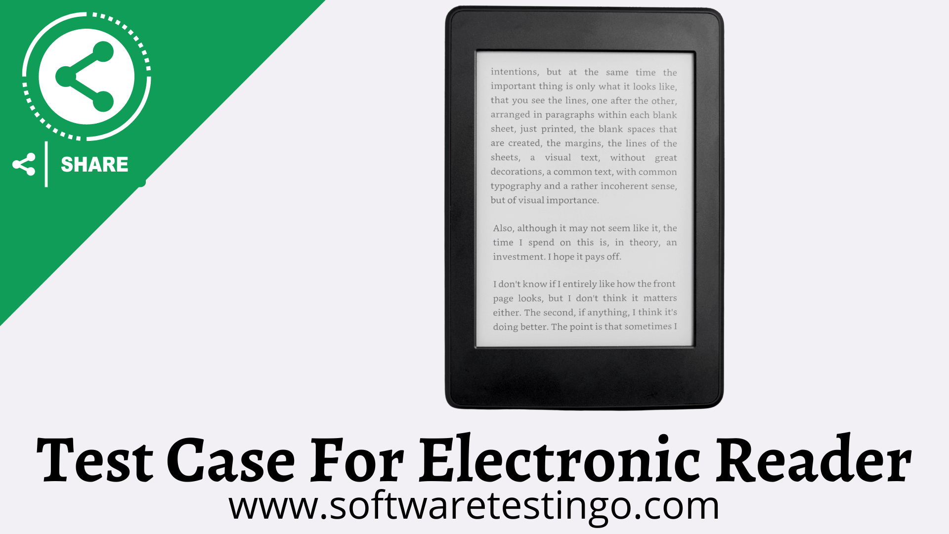 Test Case For Electronic Reader 1 Test Case For Electronic Reader
