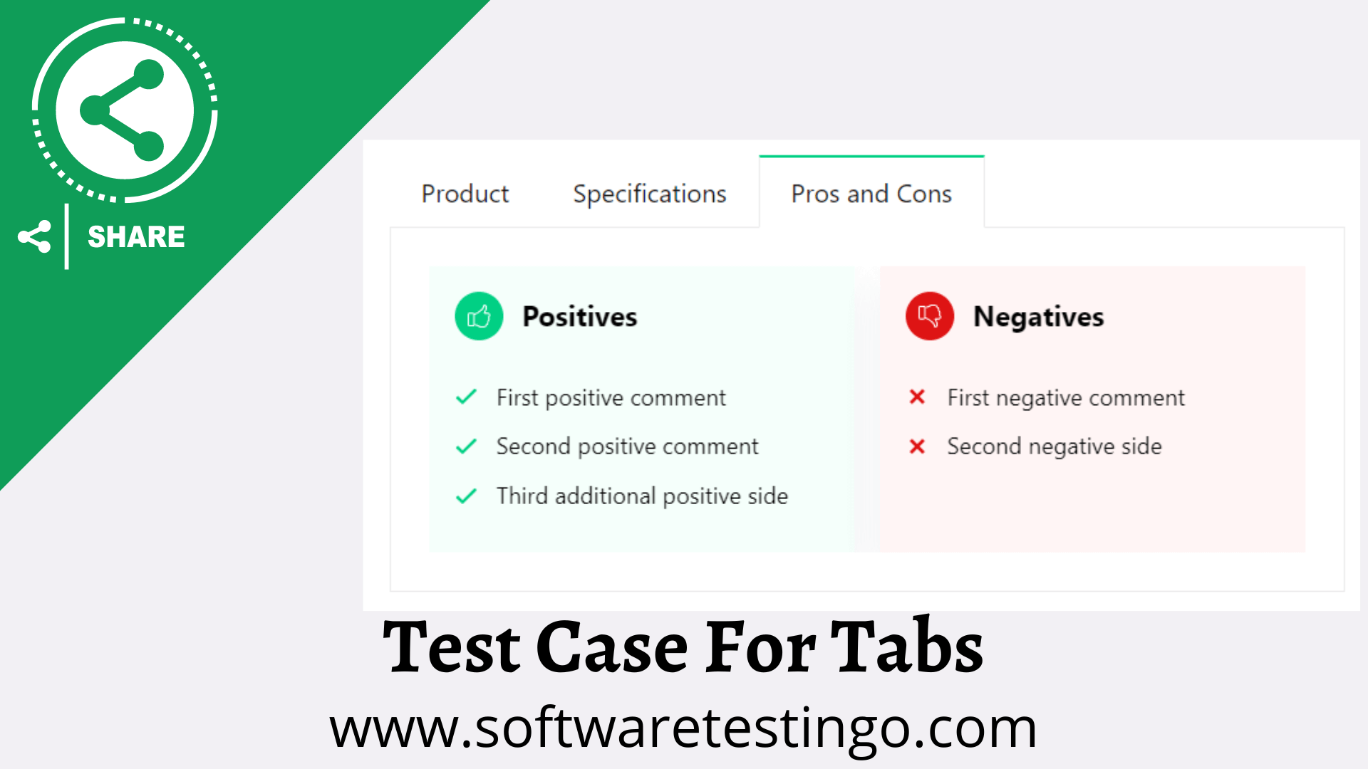 Test Case For Tabs