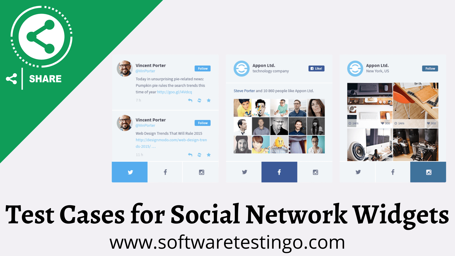 Test Cases for Social Network Widgets 1