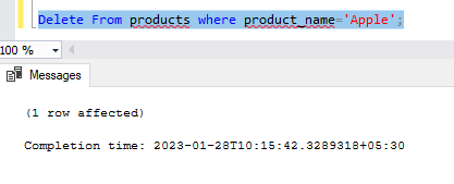 SQL Table 17 Delete Specific Record