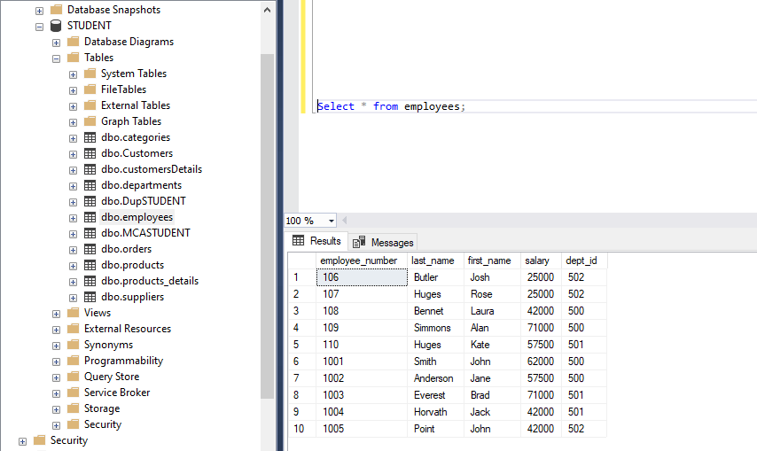 SQL Table 23