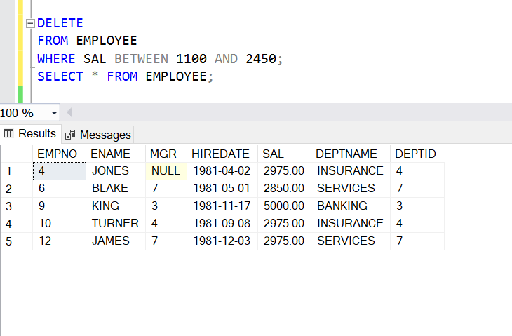 SQL Delete 5 SQL Delete 5