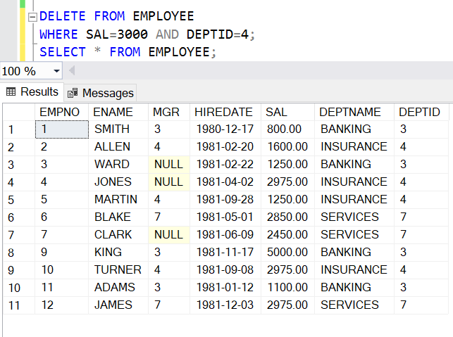 SQL Delete 2