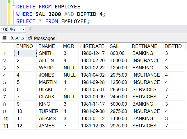 SQL Delete 2 SQL Delete 2