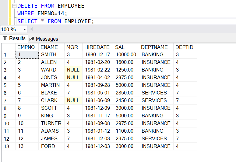 SQL Delete 1