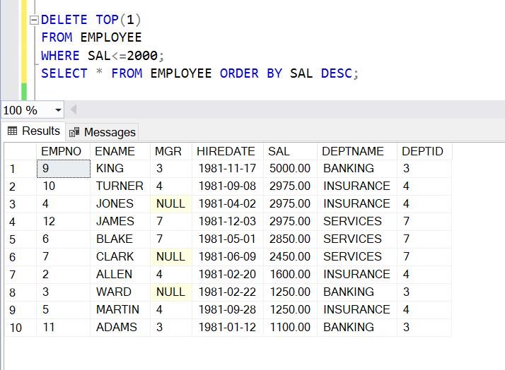 SQL Delete 4