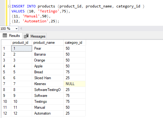 SQL Insert 5