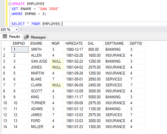 SQL Update Statement 1 SQL Update Statement 1